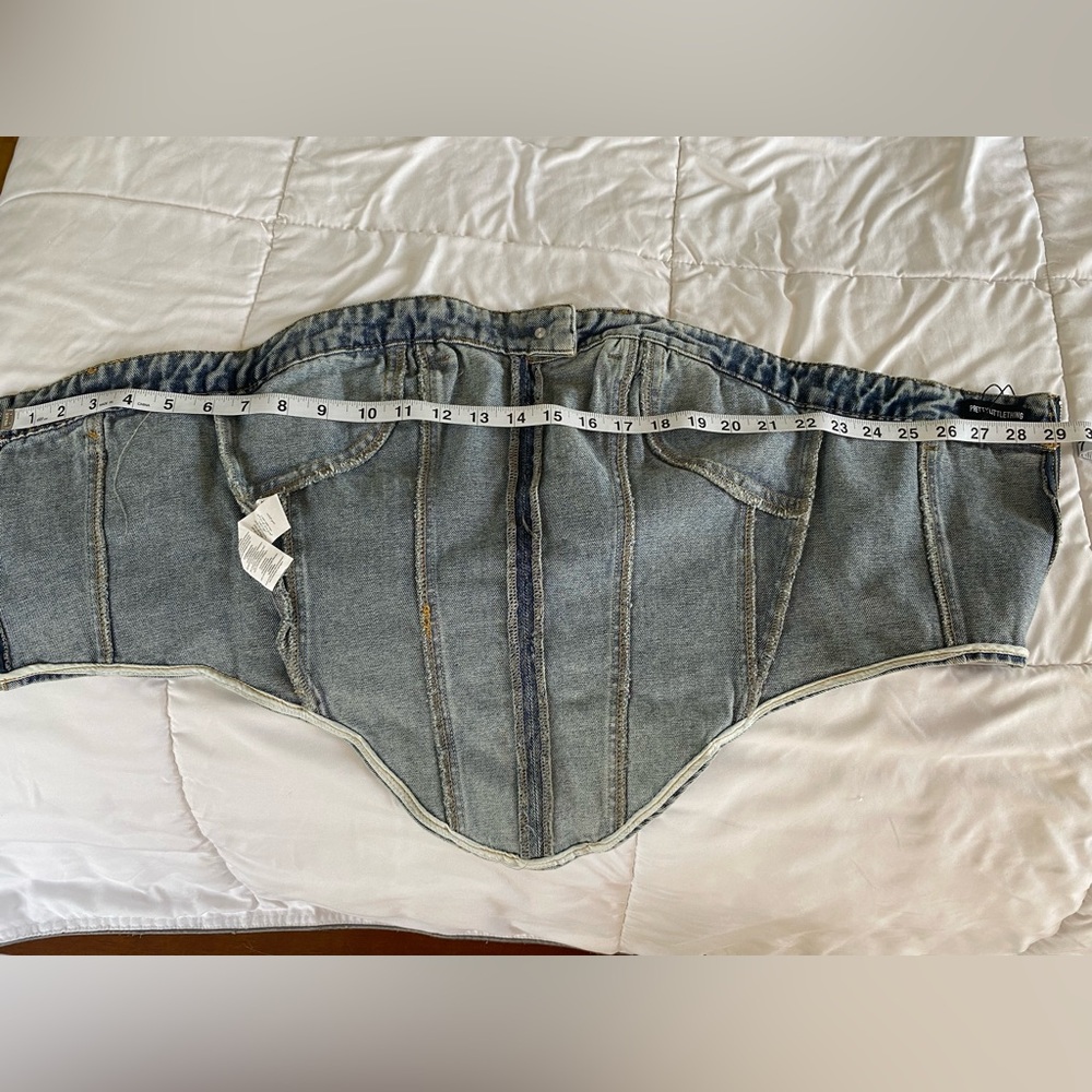 PLT Blue Denim Crop-Top Size 6 - Picture 4 of 9
